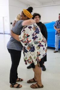 two women hugging